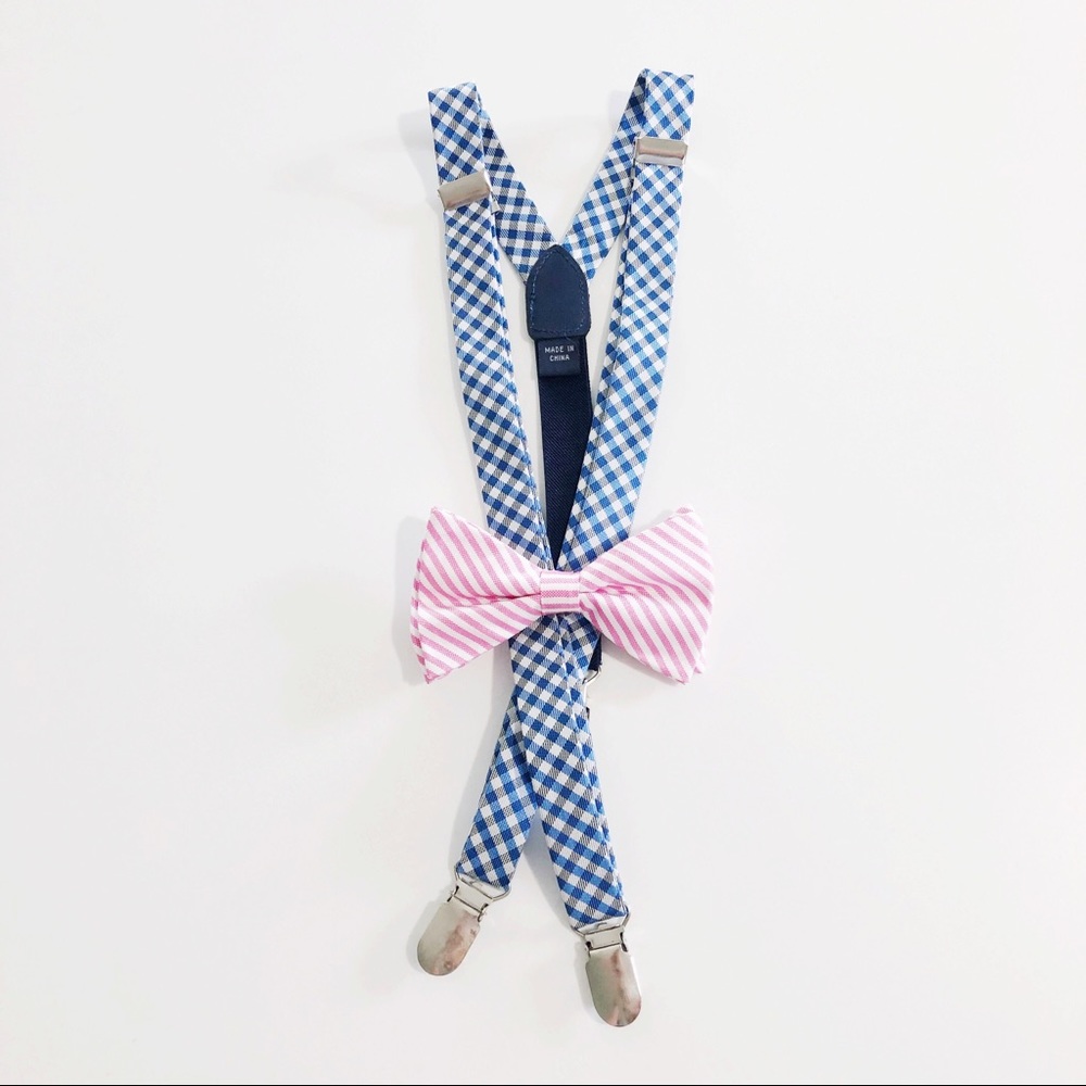 Boy’s Clip-On Bow Tie and Suspenders Set